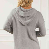 Drawstring Hooded Sweater with Pocket