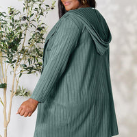 Basic Bae Full Size Hooded Sweater Cardigan