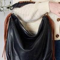 SHOMICO Fringe Detail Contrast Handbag
