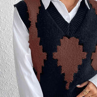 Contrast V-Neck Sweater Vest