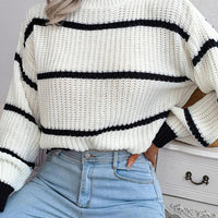 Striped Rib-Knit Sweater