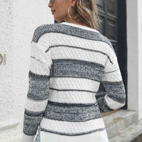 Two-Tone Slit Sweater