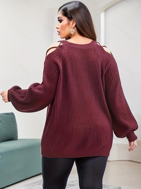Cutout Round Neck Sweater