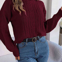 Cable-Knit Turtleneck Sweater