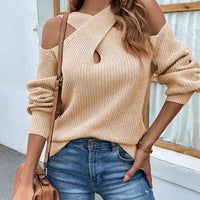 Crisscross Cold-Shoulder Sweater